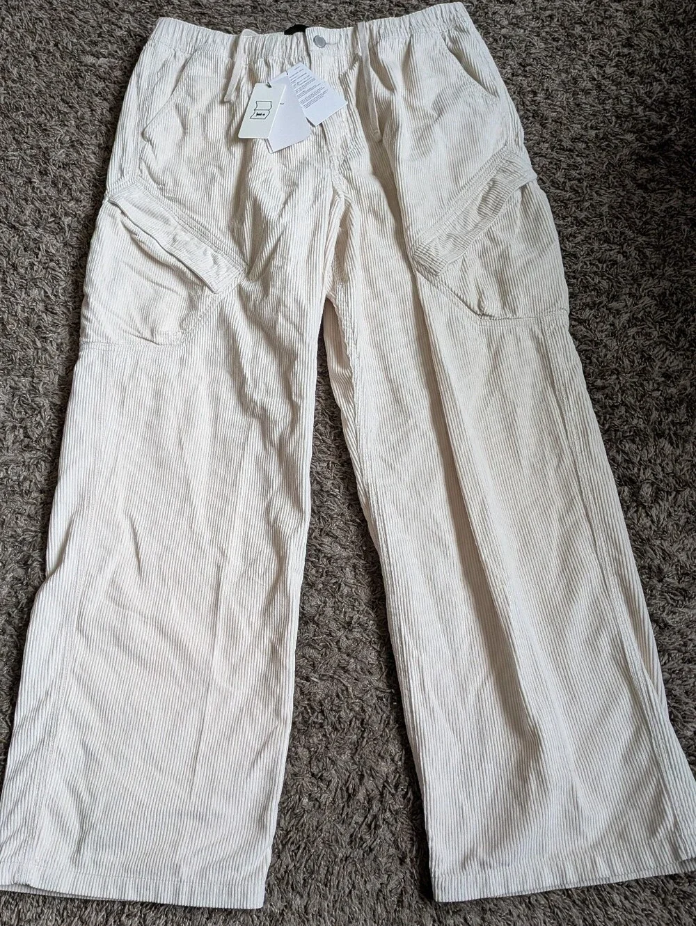 NWT Jordan Ivory Corduroy Cotton Chicago Cargo Pants Men's L